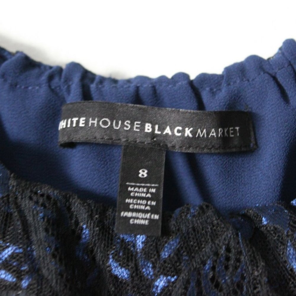 ✨BOGO White House Black Market Off the Shoulder Lace Top Size 8 WHBM H12486 - Picture 6 of 12
